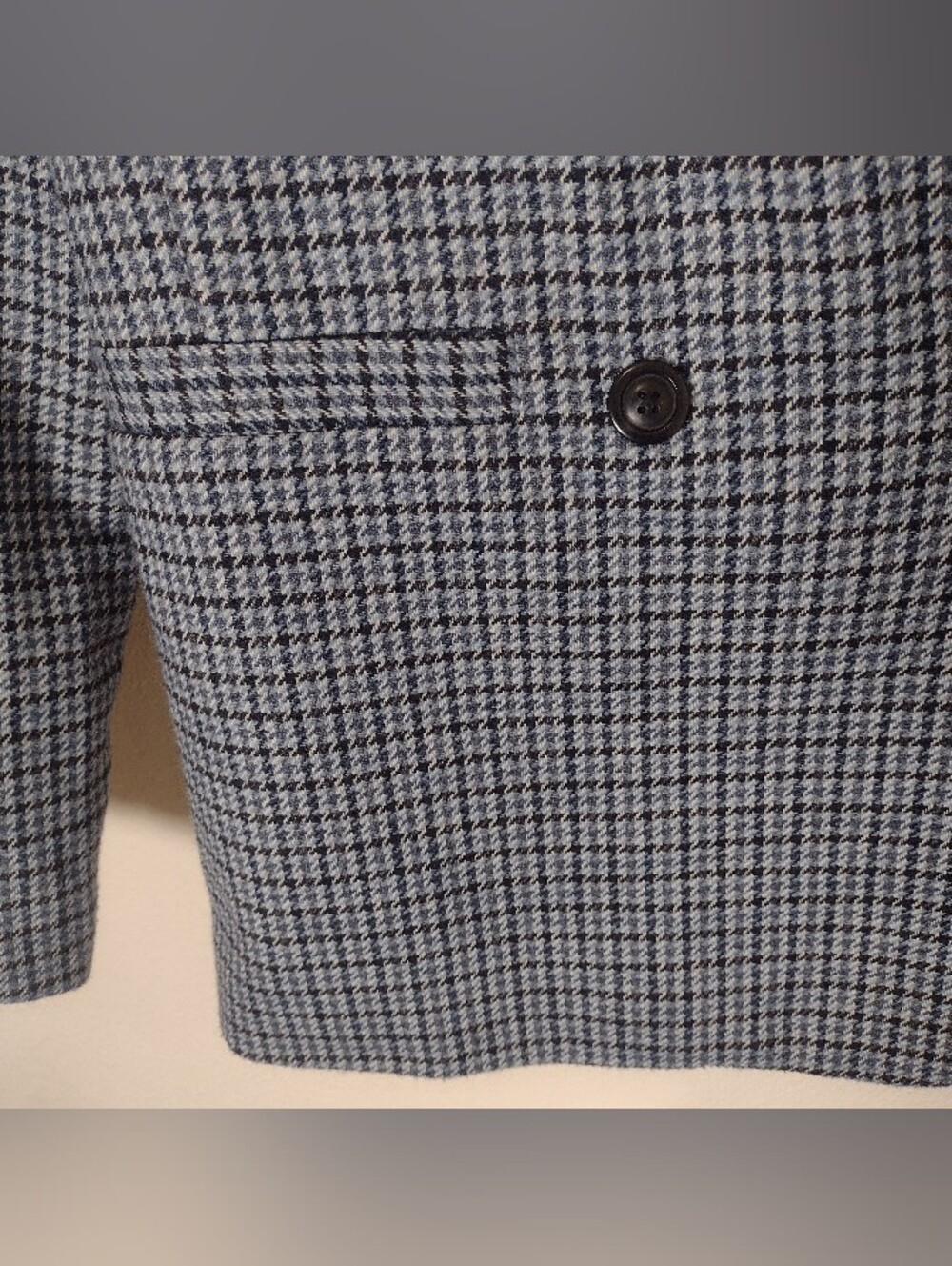 Gap Houndstooth Wool Blend Blazer Double Button Blue Size 12 - Picture 7 of 16